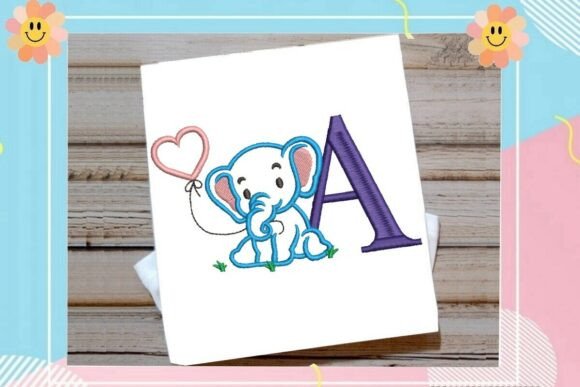 Adorable A Letter Cute Elephant Decor