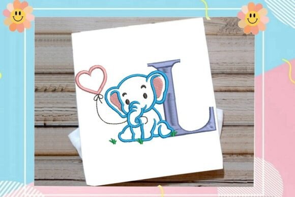 Adorable Letter L Cute Elephant Decor