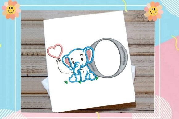 Adorable Letter O Cute Elephant Decor