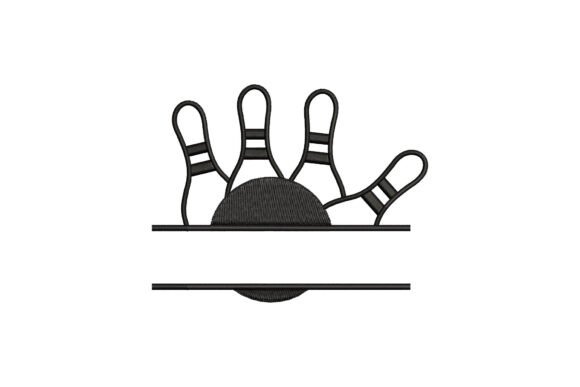 Bowling Split Monogram: A Charming Embroidery Design