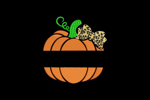 Charming Leopard Bow Pumpkin Monogram Design