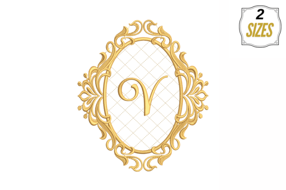 Charming Letter V in a Beautiful Frame