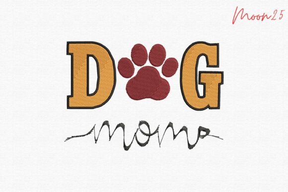 Cute Dog Mom Paw: A Charming Embroidery Design