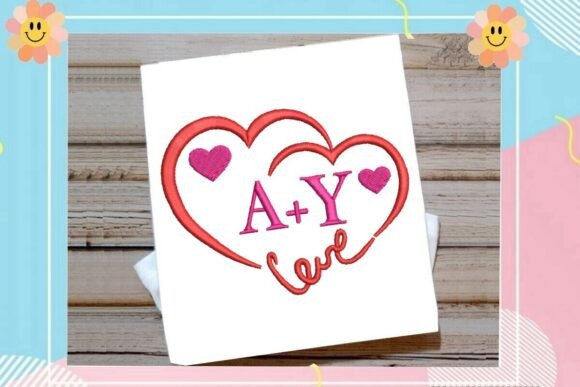Double Heart Monogram Frame for Business