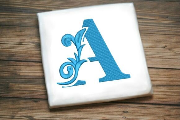 Elegant Flourished Leaf Monogram A