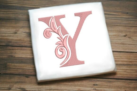 Elegant Flourished Leaf Monogram Y