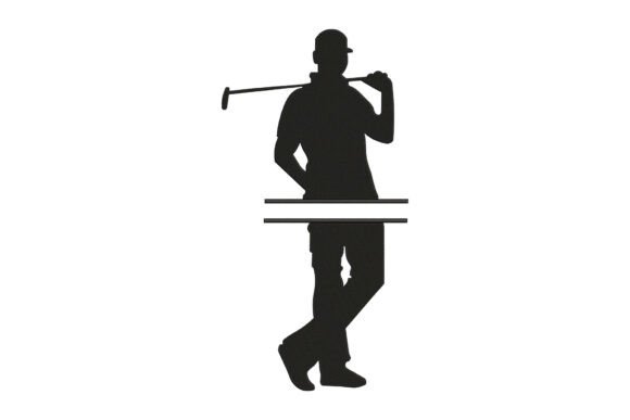 Elegant Golf Player Monogram for Apparel