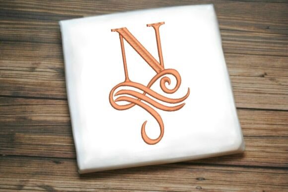 Elegant Oceanic Flourish Monogram N