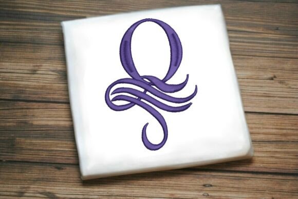 Elegant Oceanic Flourish Monogram Q for Business