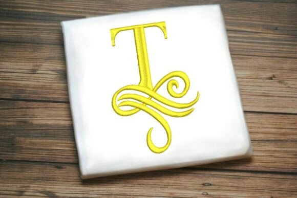 Elegant Oceanic Flourish Monogram T