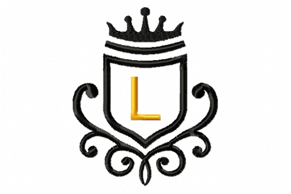 Elegant Vintage Royal Letter L Embroidery Design