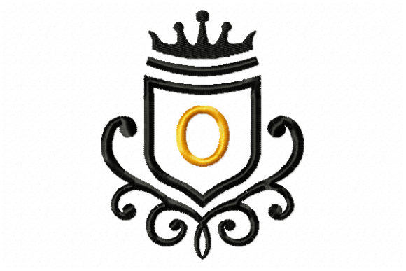 Elegant Vintage Royal Letter O Embroidery Design