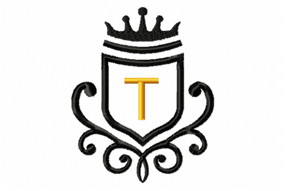 Elegant Vintage Royal Letter T Embroidery Design