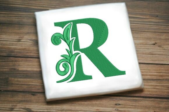 Flourished Leaf Monogram R: A Versatile Design