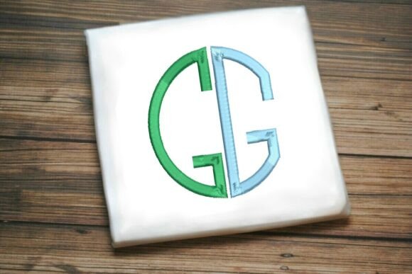 Geometric Split Letter Monogram G: A Modern Embroidery Choice