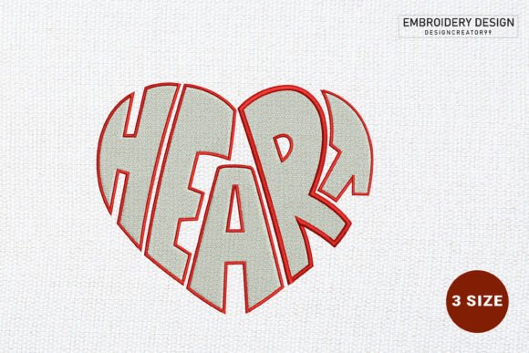 Heart Word Art Monogram: A Stylish Embroidery Design