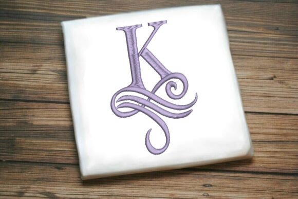 Oceanic Flourish Monogram K: A Coastal Elegance