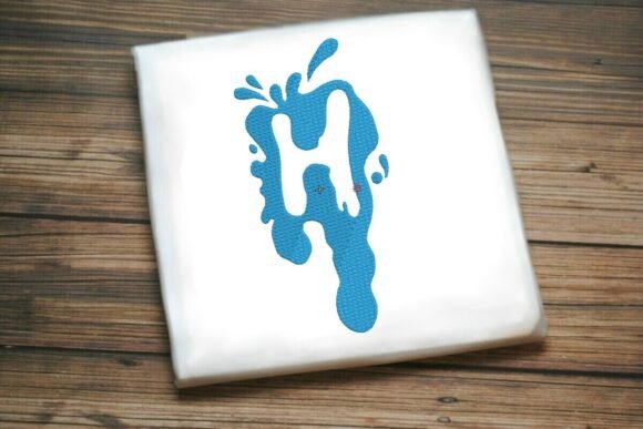 Paint Splash Uppercase Monogram H: A Bold Embroidery Choice
