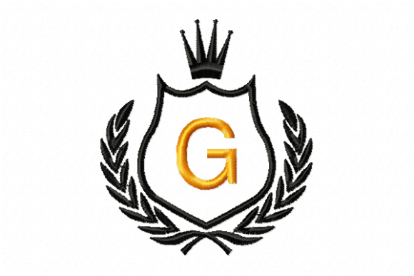 Royal Crest Letter G: A Premium Embroidery Design